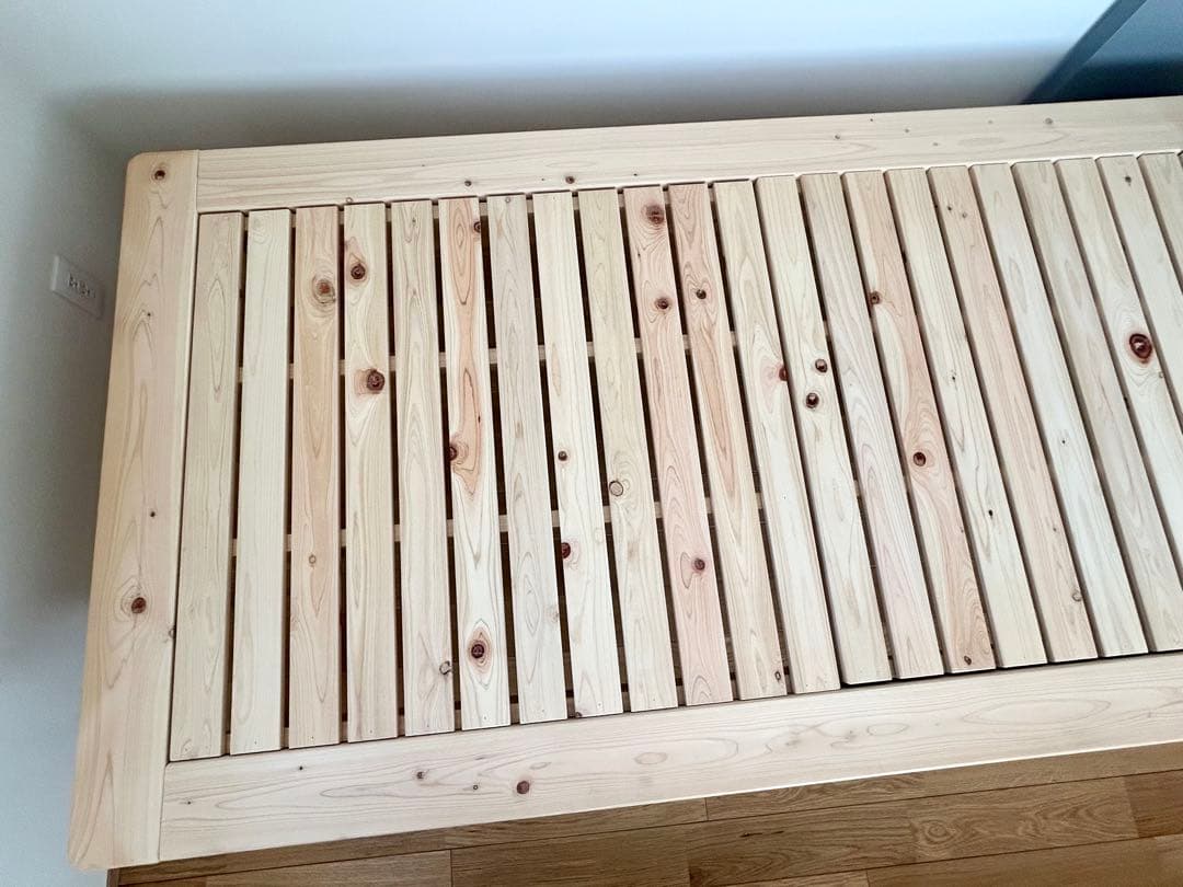 家具の里 総ヒノキ すのこベッド シングルサイズ 日本製 ひのき無垢