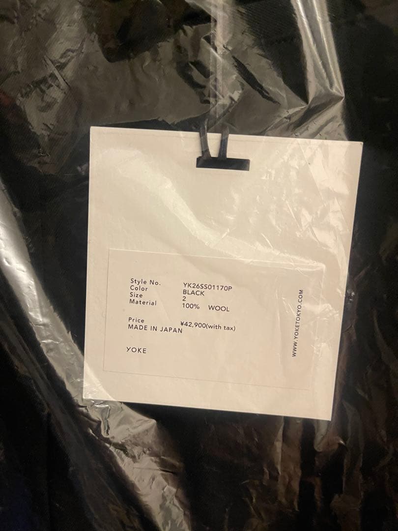【YOKE】Wool Gabardine 3pleated スラックス