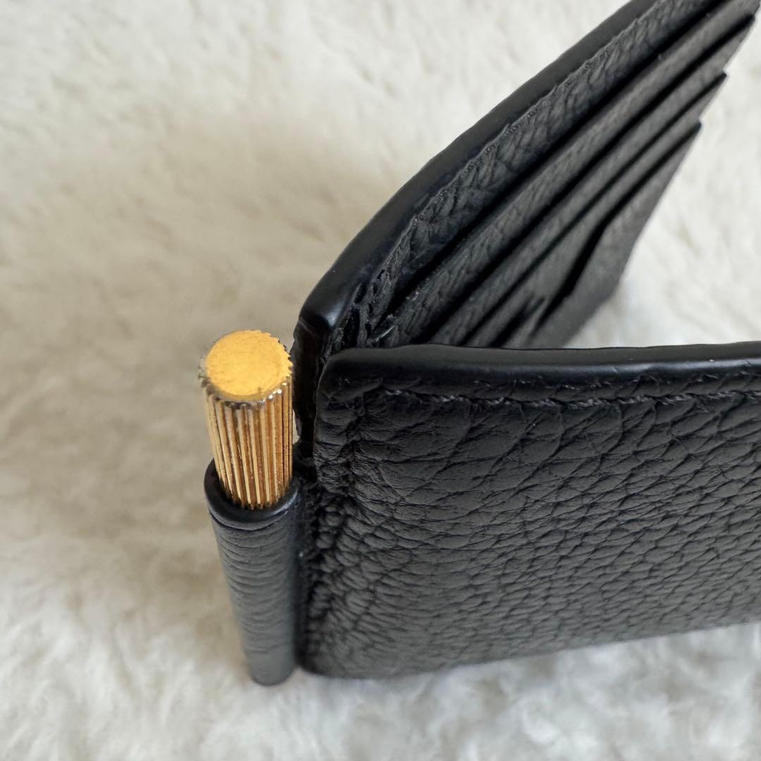 トムフォード　マネークリップ　シボ革　レザー　黒　付属品付き