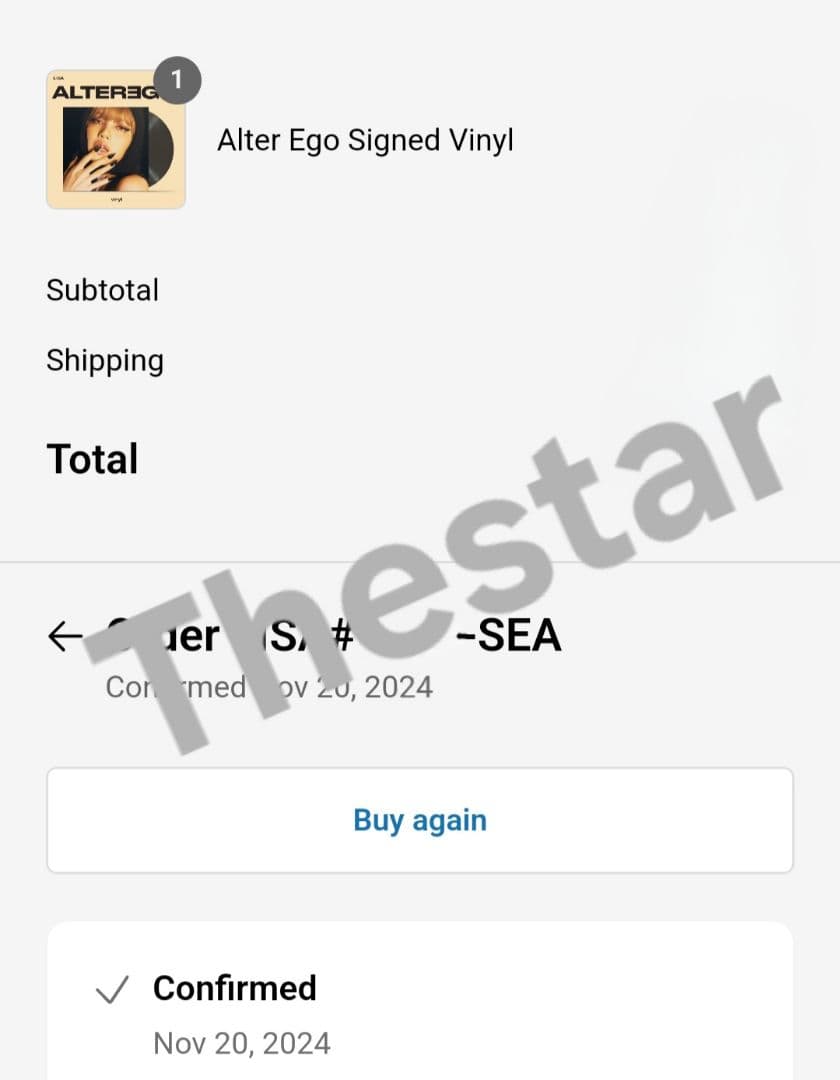 ALTER EGO LISA サイン入 vinyl blackpink レコード