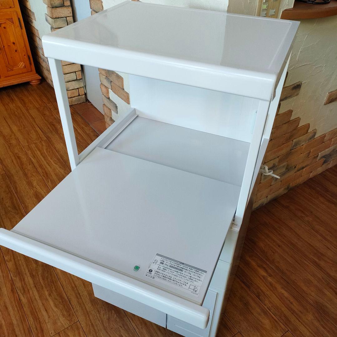 美品 MK精工 米びつ付きレンジ台 SK-11757 ホワイト 米びつ エムケー