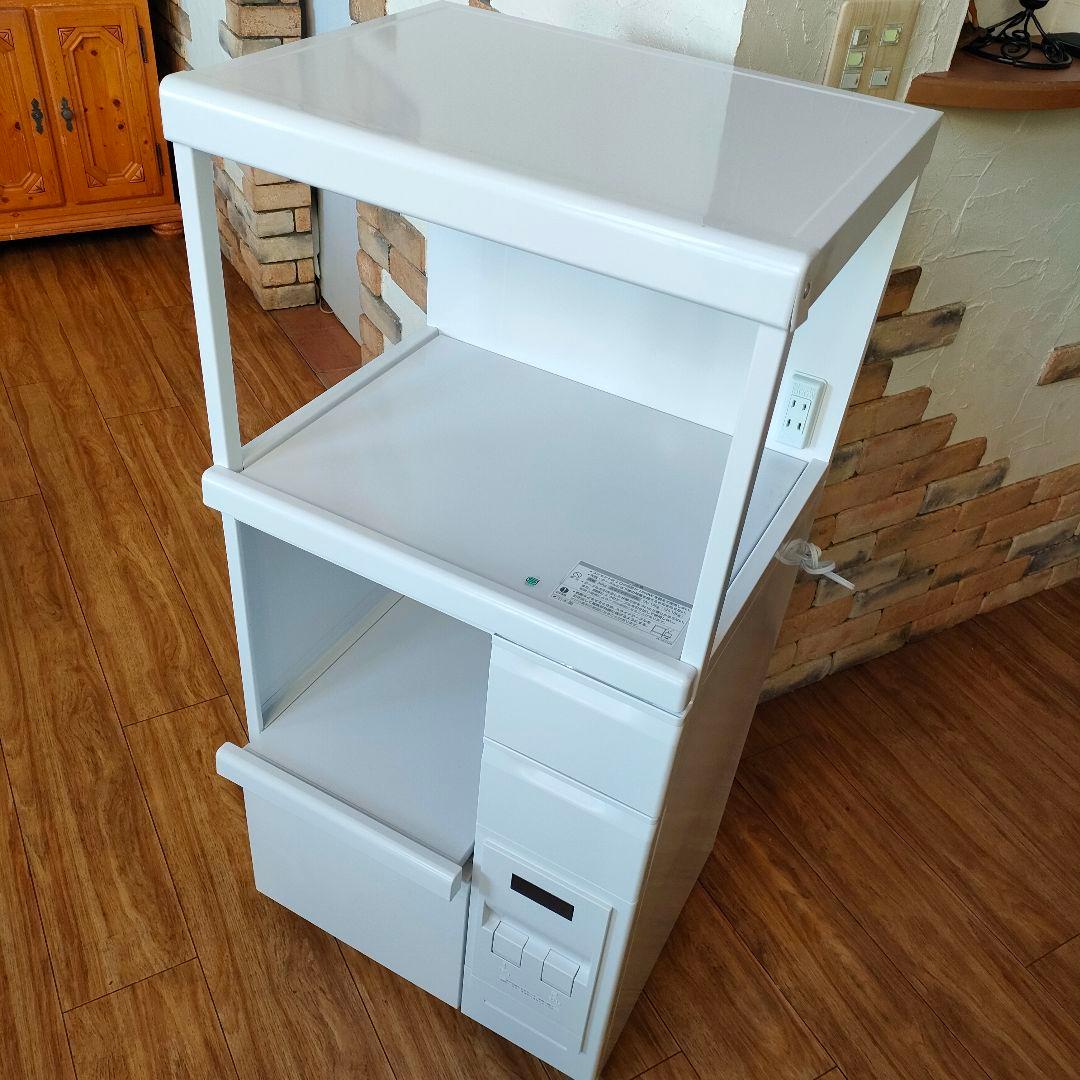 美品 MK精工 米びつ付きレンジ台 SK-11757 ホワイト 米びつ エムケー