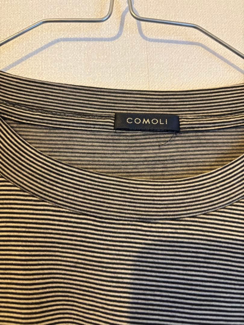 COMOLI ポケット付きグレーサマーウールTシャツ　サイズ3