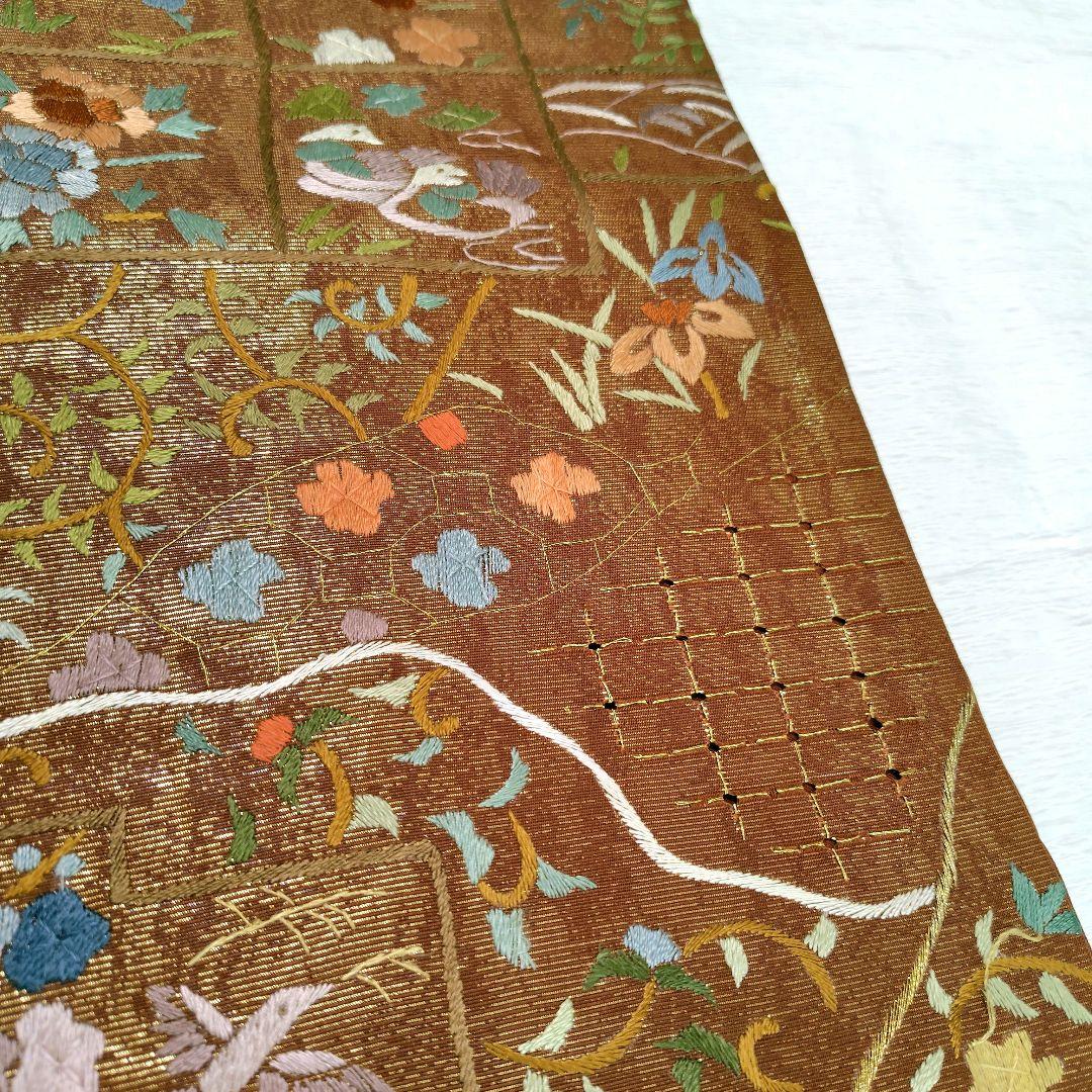 刺繍　袋帯　豪華　金糸