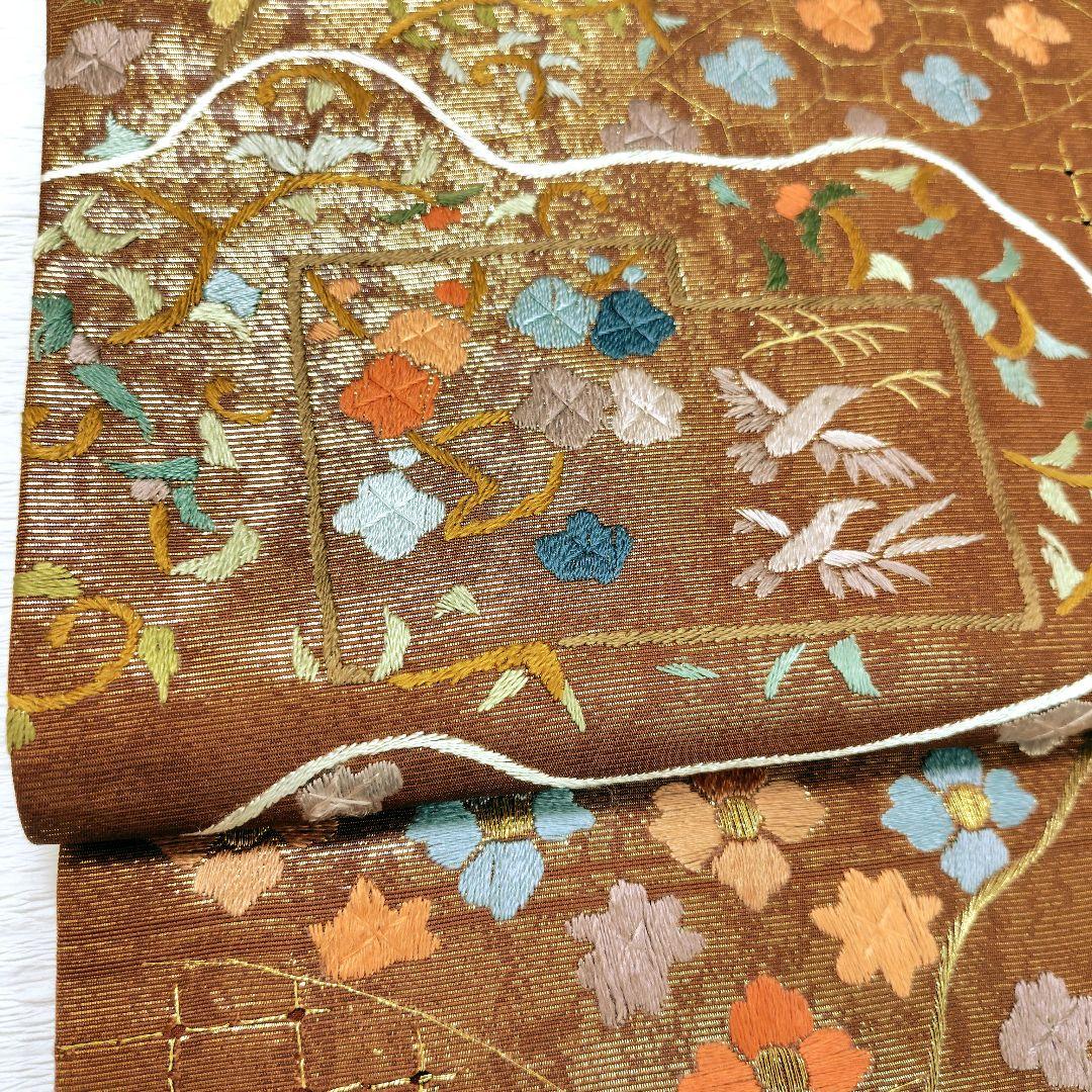 刺繍　袋帯　豪華　金糸