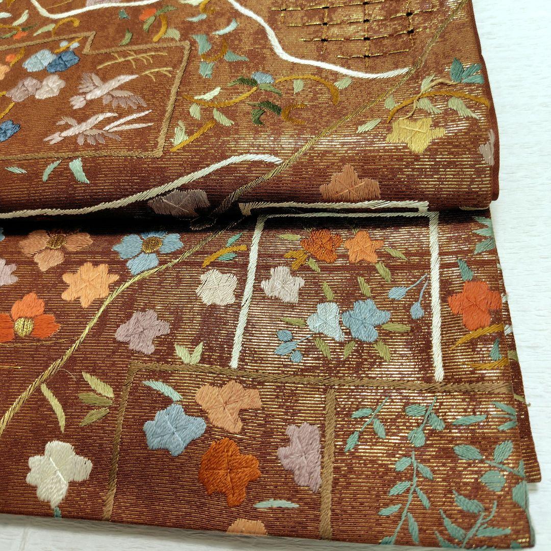 刺繍　袋帯　豪華　金糸