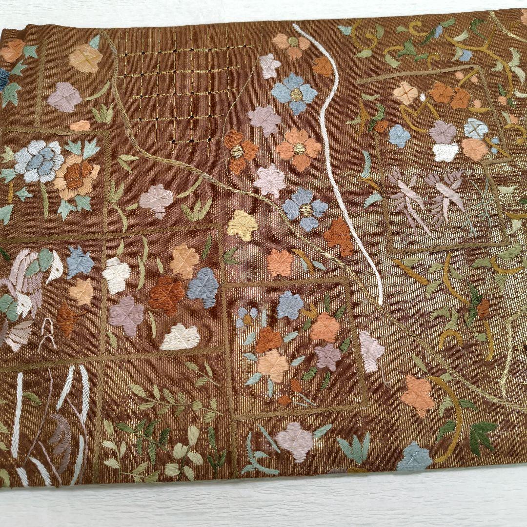 刺繍　袋帯　豪華　金糸