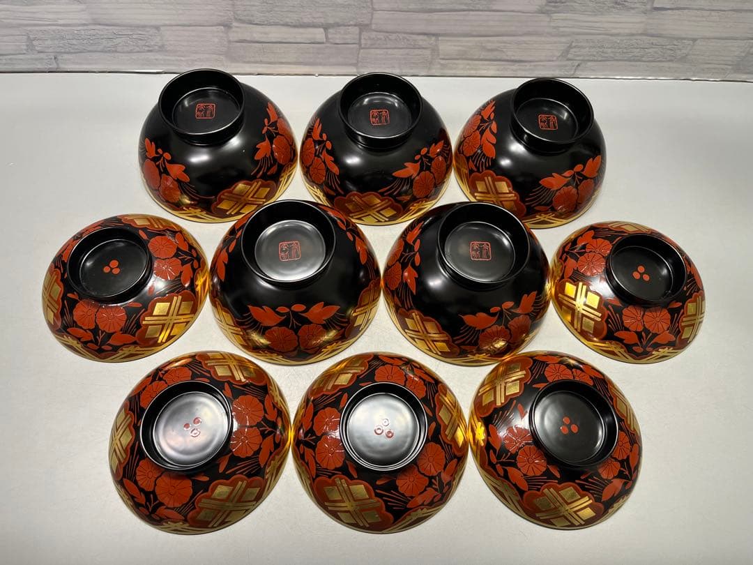 南部箔椀　五客　木製　美品