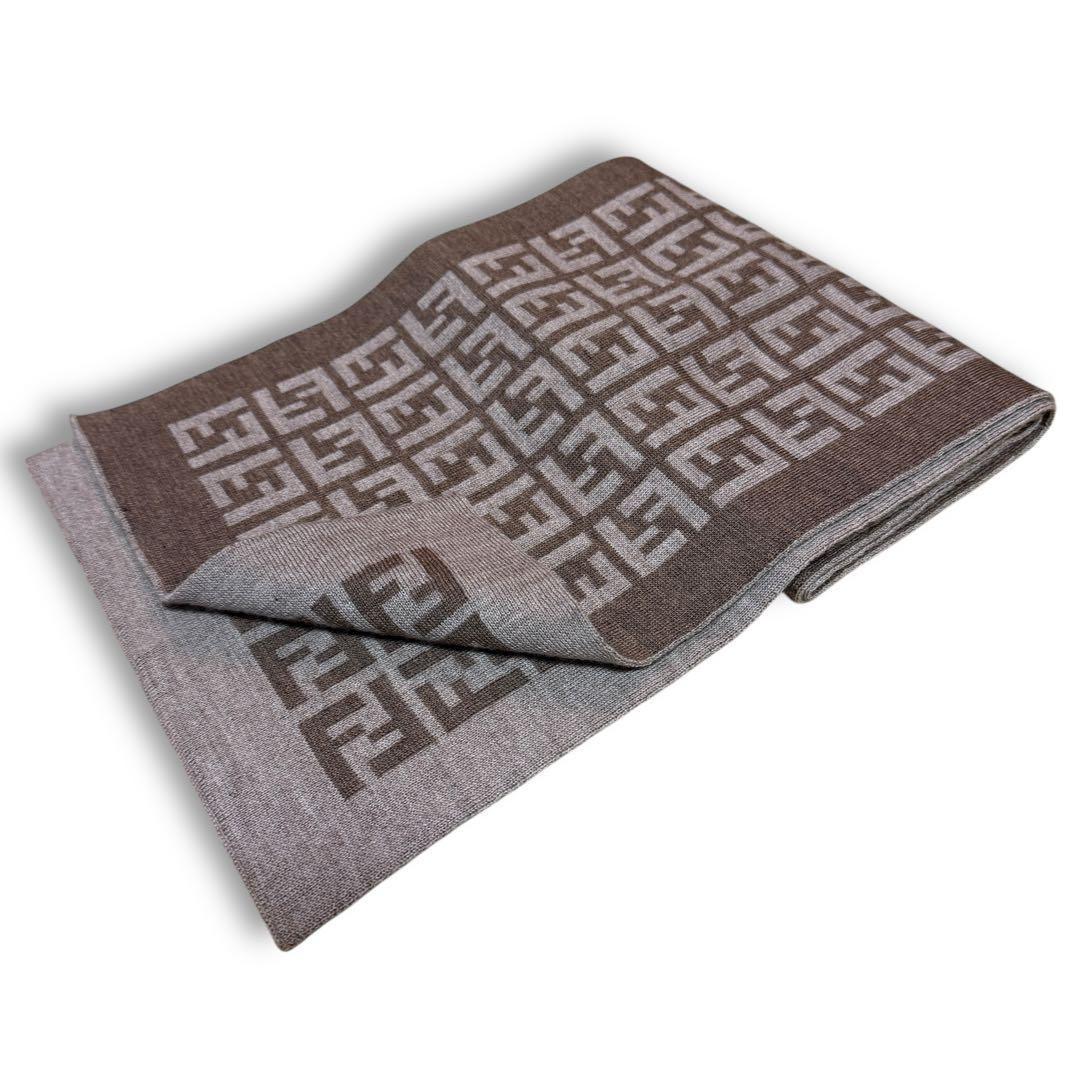 FENDI フェンディ マフラー ストール ズッカ柄 ウール リバーシブル