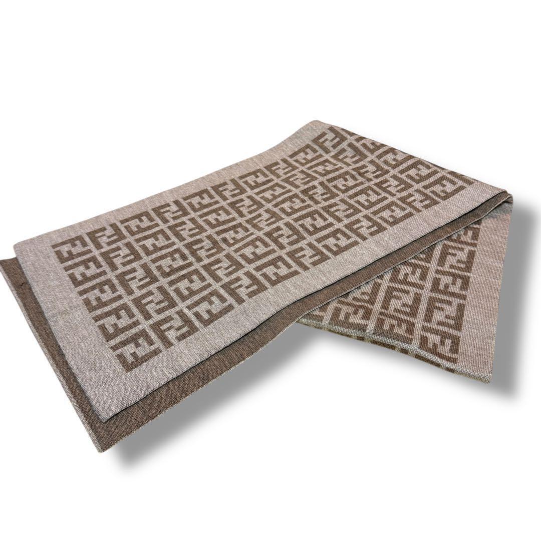 FENDI フェンディ マフラー ストール ズッカ柄 ウール リバーシブル