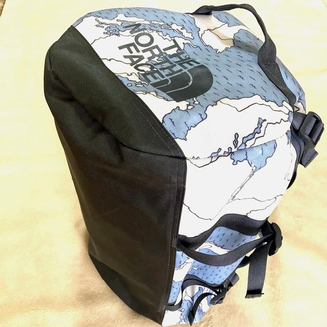 THE NORTHFACE 地図柄　ブルー／ホワイト ダッフルバック