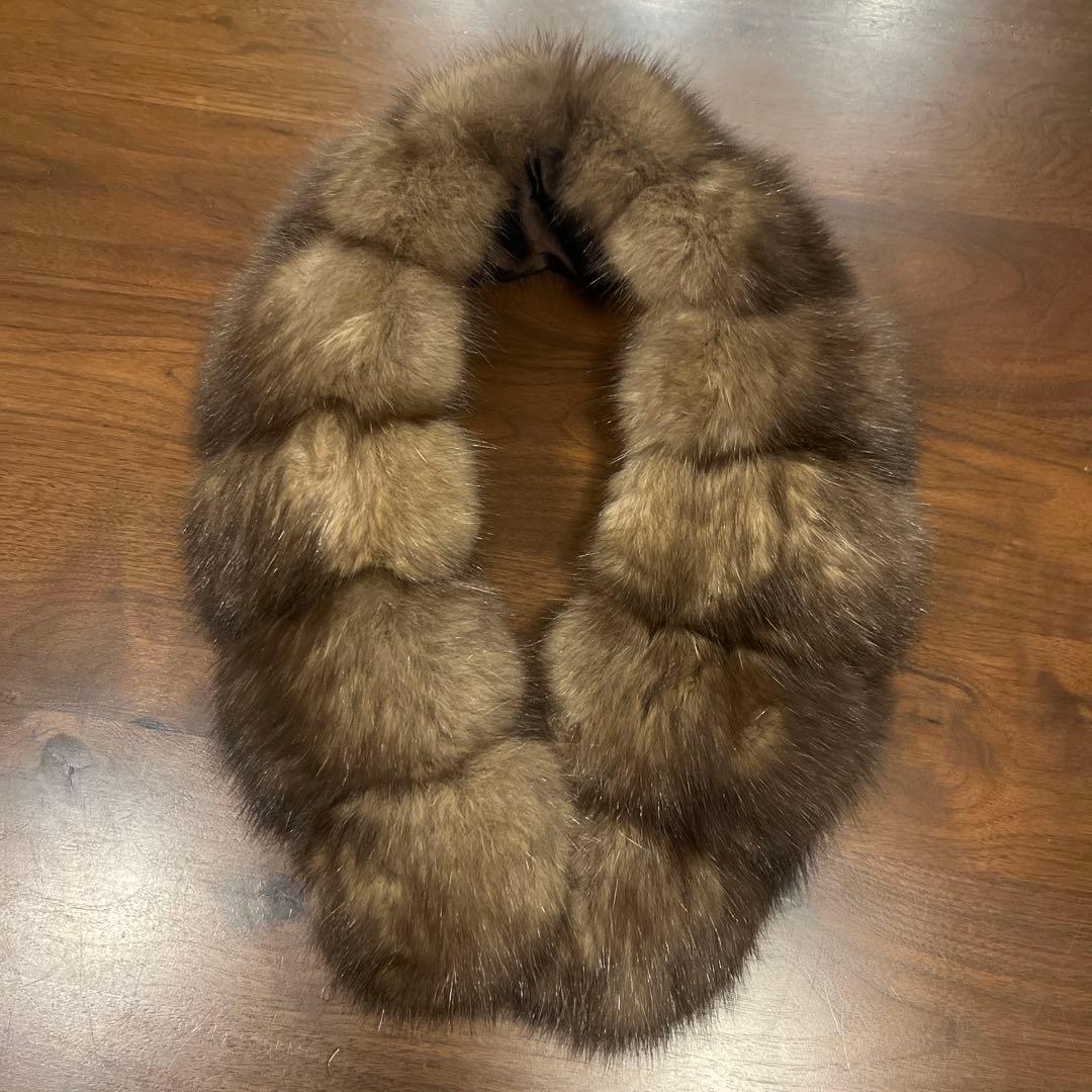 上品ブラウンファー ストール