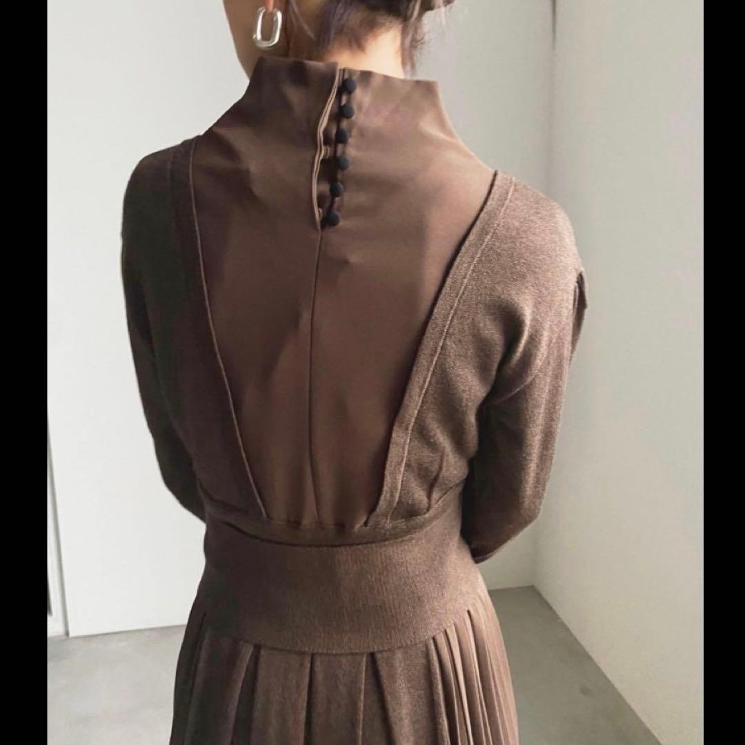 ワンピース Ameri vintage SIDE PLEATS KNIT DRESS M