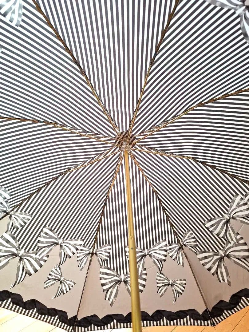 Christian Dior 折りたたみ傘 ストライプリボン新品未使用品