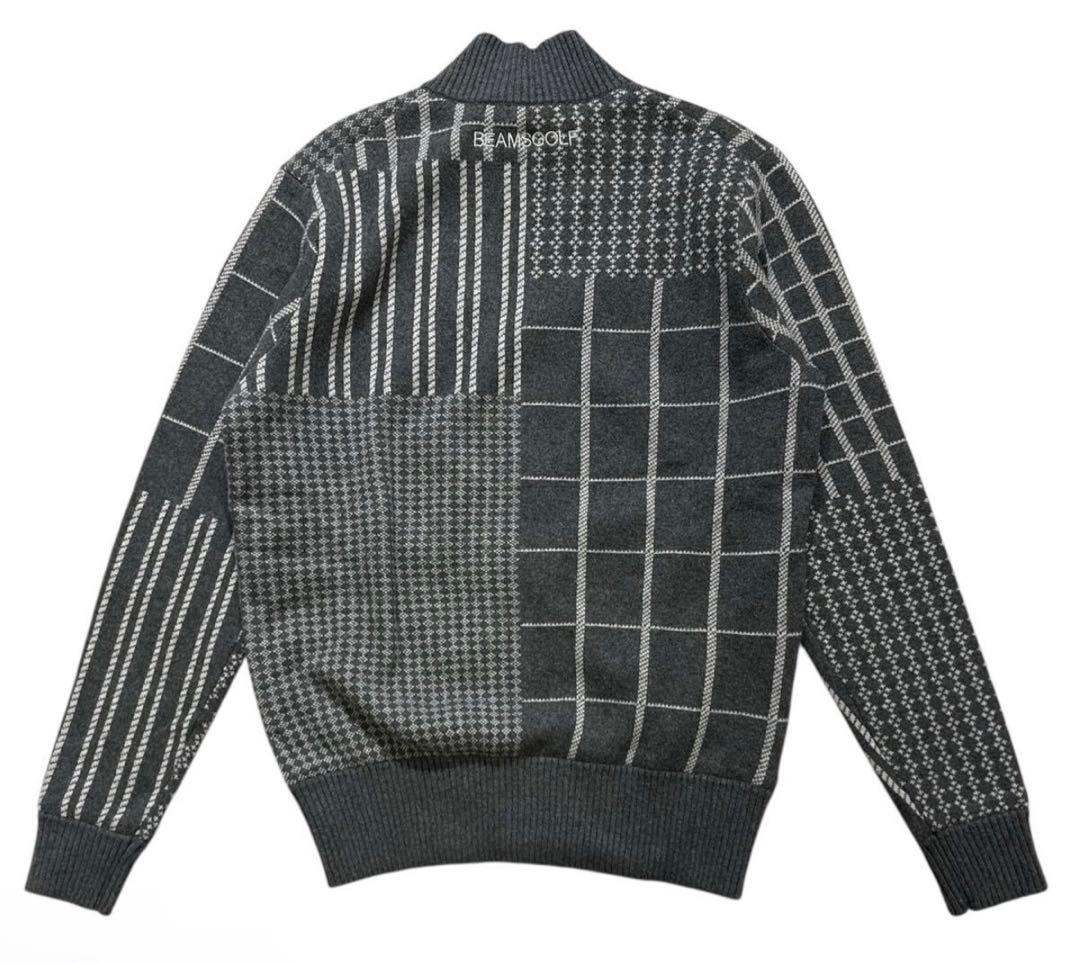 BEAMSGOLF ビームスゴルフ ロゴ刺繍 総柄 カシミヤ ウールジャケット