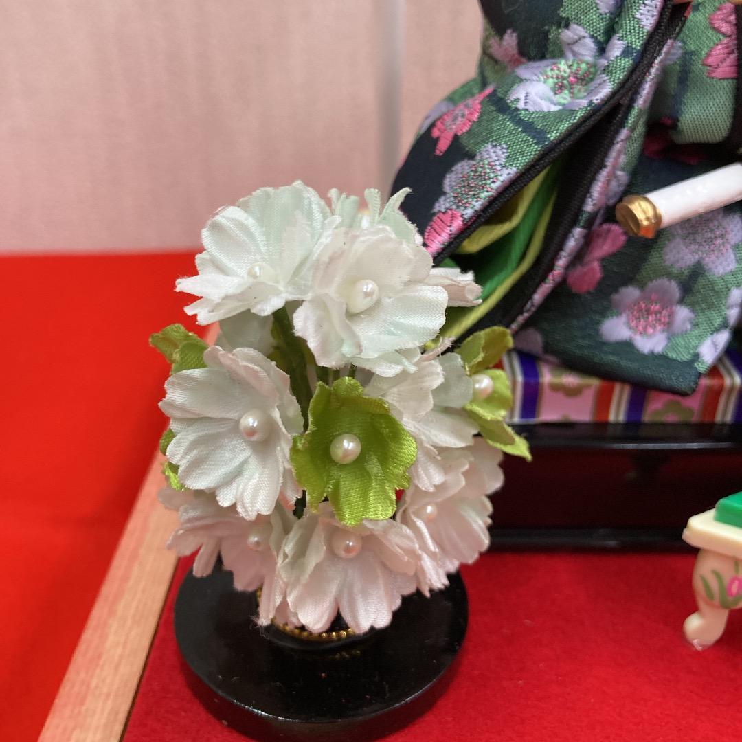 K６ 美品！可愛いケース人形　巾42㎝位　親王ケース　ひな人形ケース