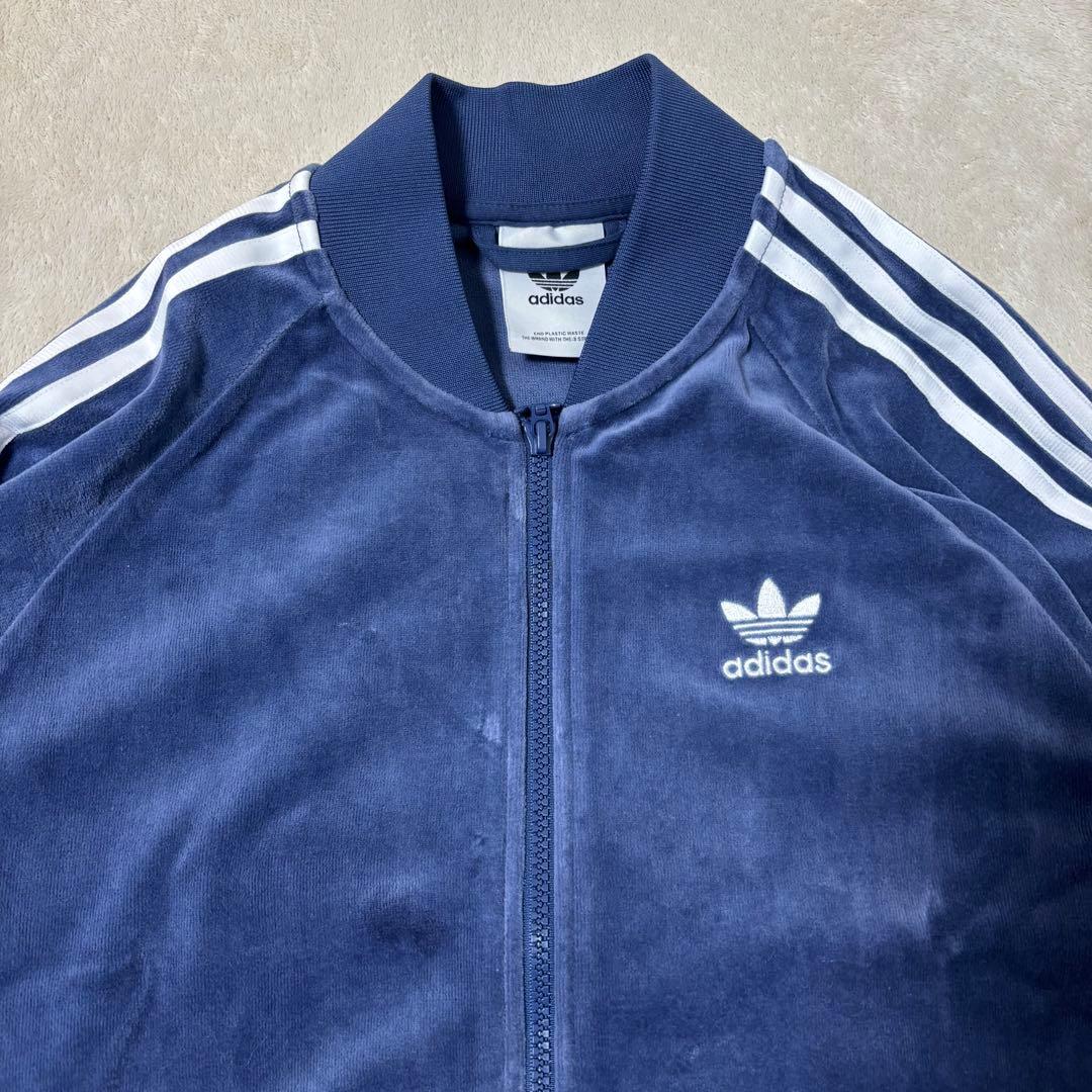 アディダスオリジナルス ベロア SSTトラックジャケット ネイビー 紺