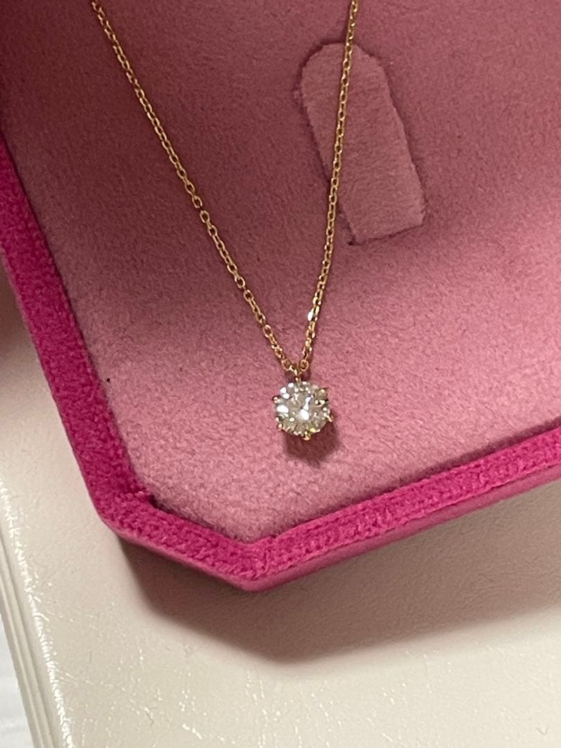 天然 ダイヤモンド F VS 一粒ネックレス 0.514ct K18YG