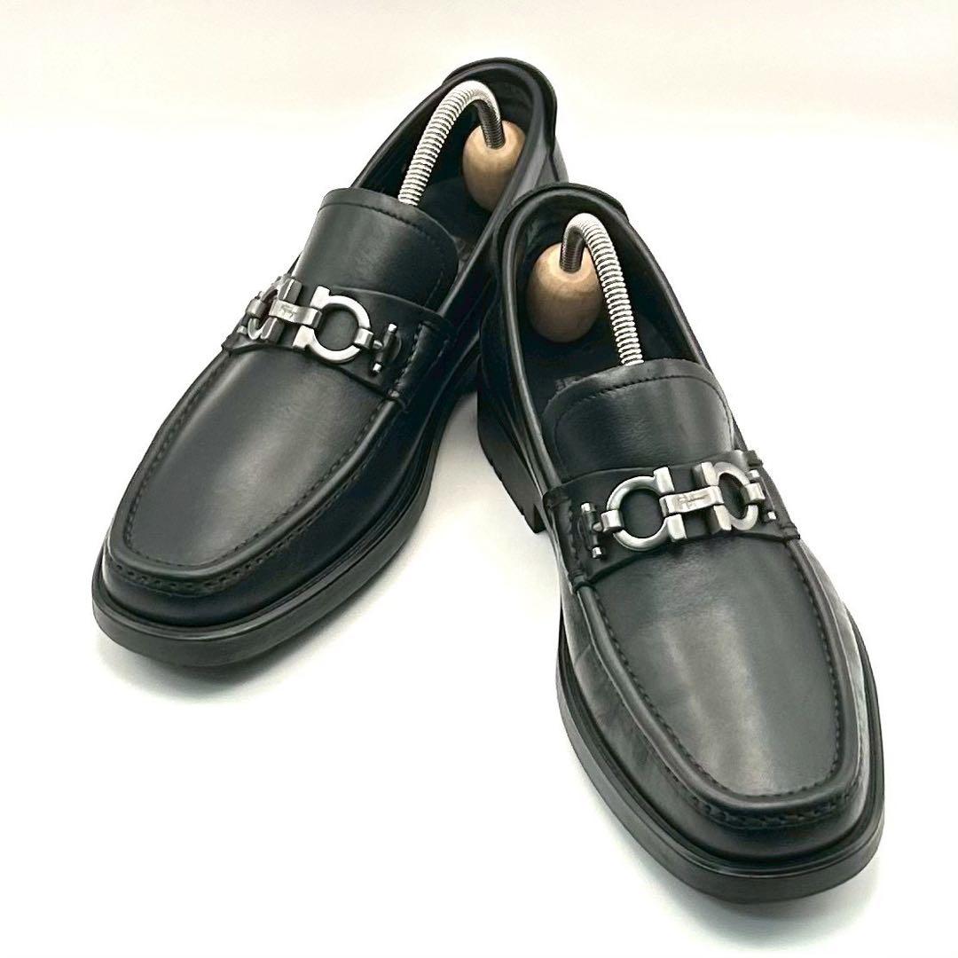 美品✨ フェラガモ 【24.5】 ビットローファー ガンチーニ ブラック 革靴