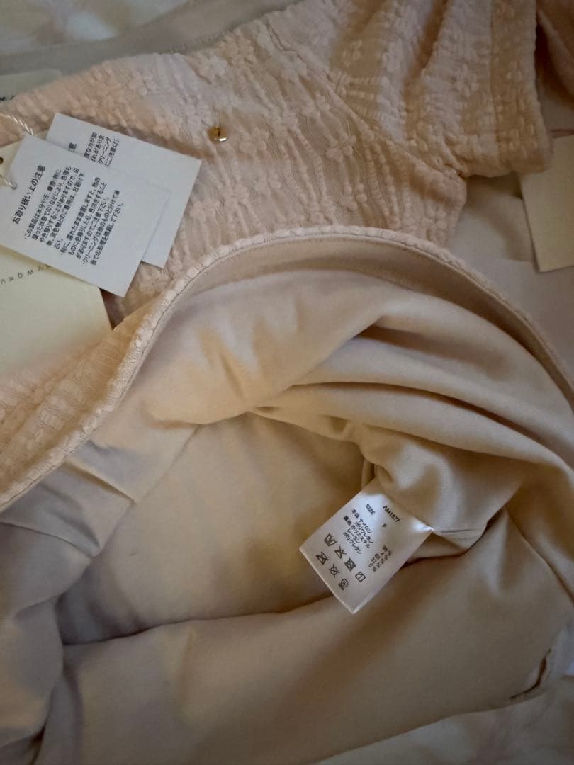 Andmary Lace ribbon tops pink 店舗購入