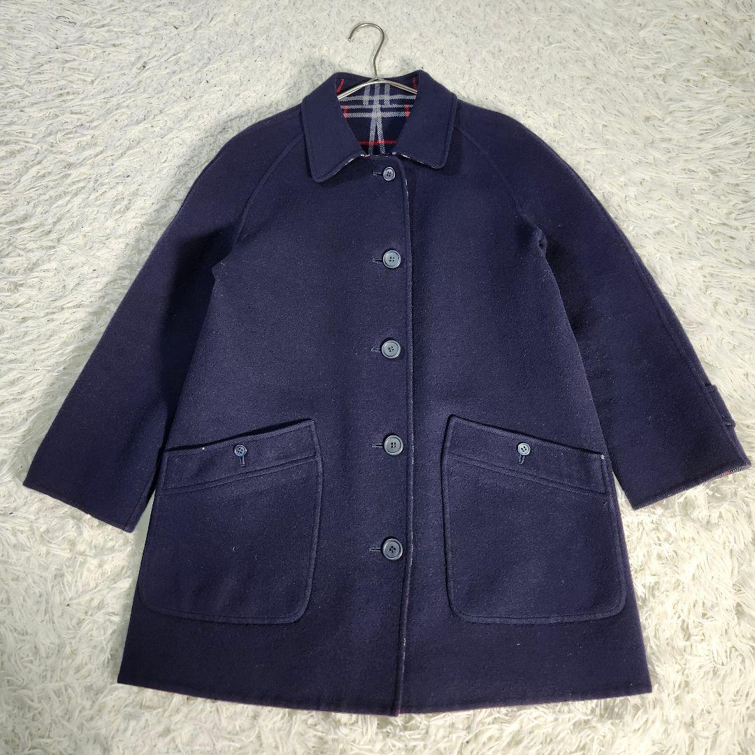 専用　売約済み　バーバリー リバーシブルコート ダブルフェイス ネイビー　7号