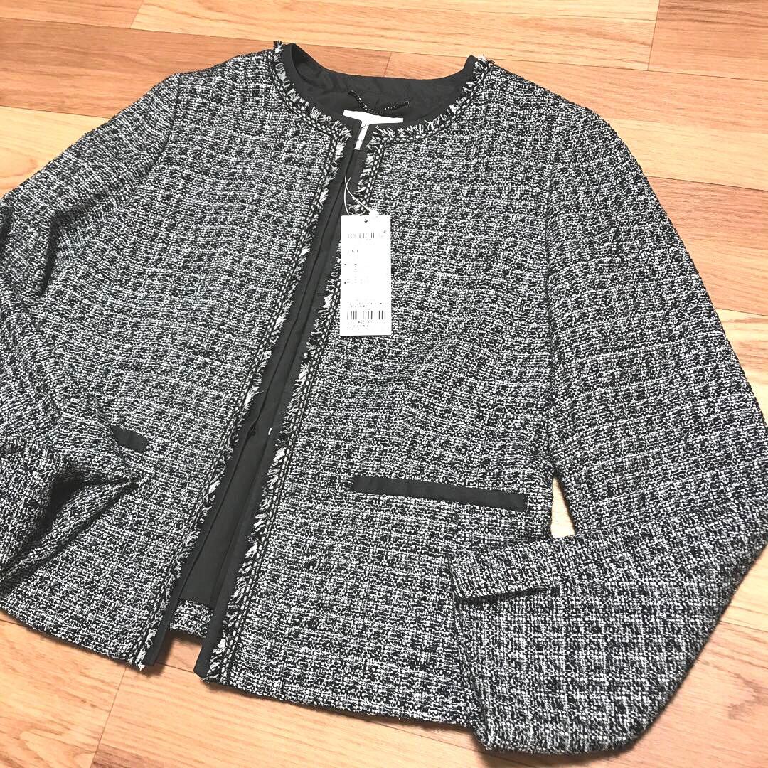 23区　サイズ38　新品タグ付き　定価42,900円　ラメツイード　白黒シルバー