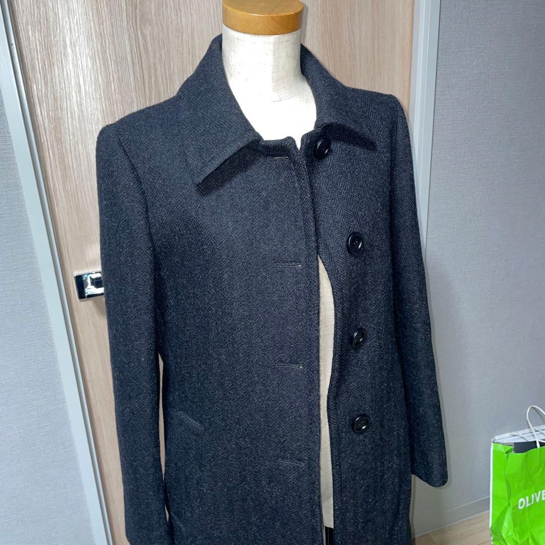 プラダ　ダークグレー コート　美品　レディース