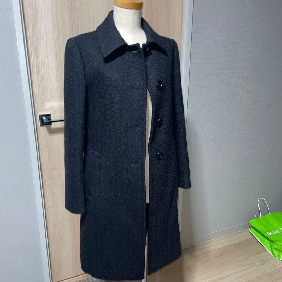 プラダ　ダークグレー コート　美品　レディース