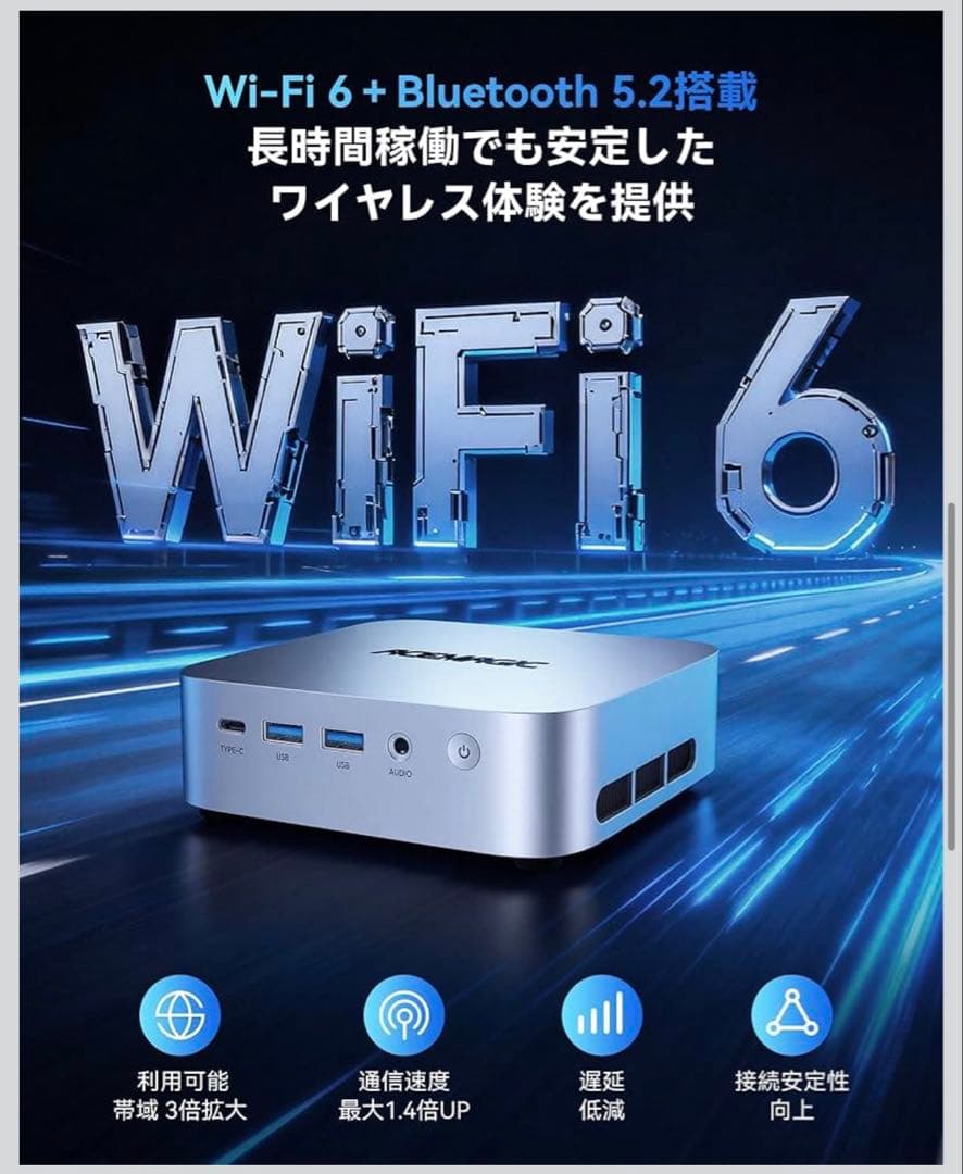 ACEMAGIC ミニPC Ryzen 7 6800H 16GB/512GB