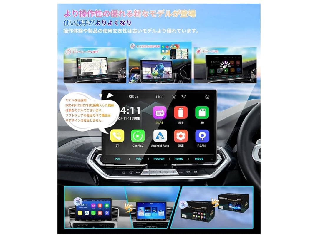 PORMIDO ディスプレイオーディオ 10.1インチ 2din