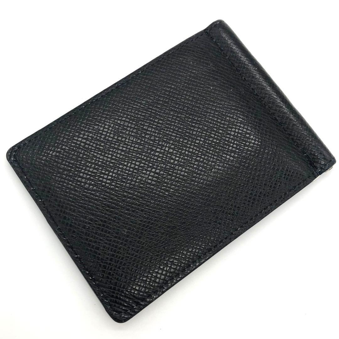 極美品✨ルイヴィトン タイガ　マネークリップ　レザー　折り財布 ブラック