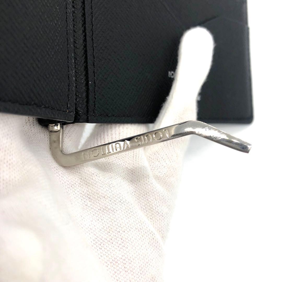 極美品✨ルイヴィトン タイガ　マネークリップ　レザー　折り財布 ブラック