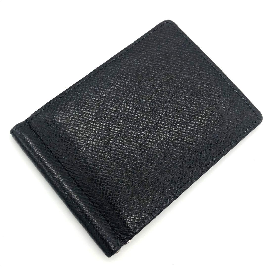 極美品✨ルイヴィトン タイガ　マネークリップ　レザー　折り財布 ブラック