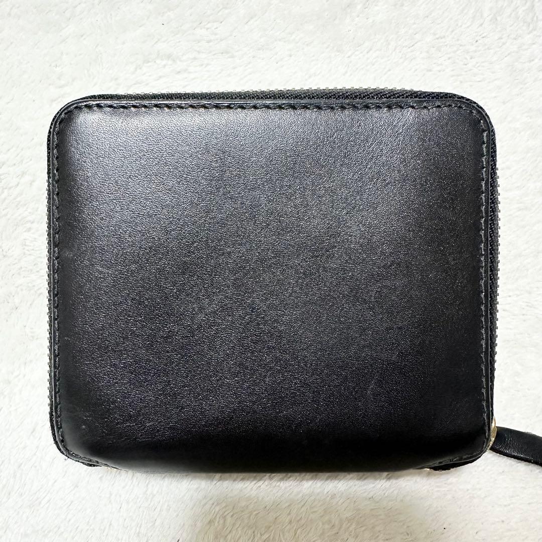 コムデギャルソン ウォレット アウトサイドポケット ラウンドファスナー 黒 本革