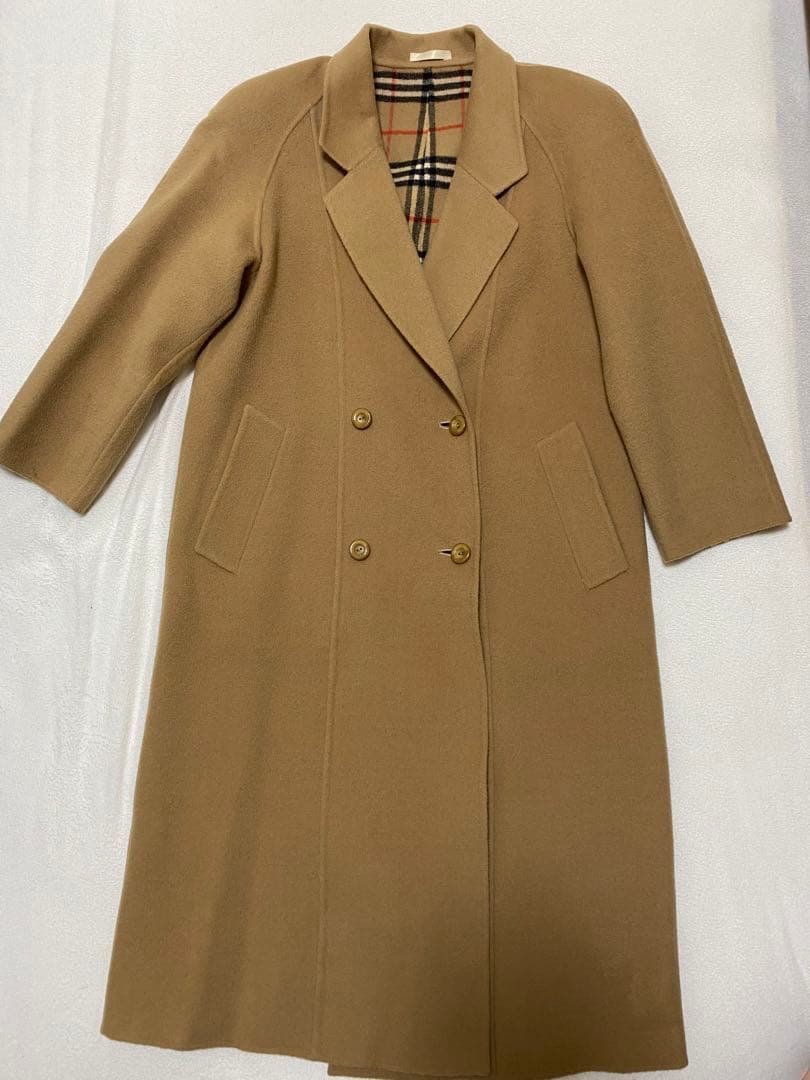 ダブルフェイス✨バーバリーズ　ダブルチェスターコート　ノバチェック　キャメル　S