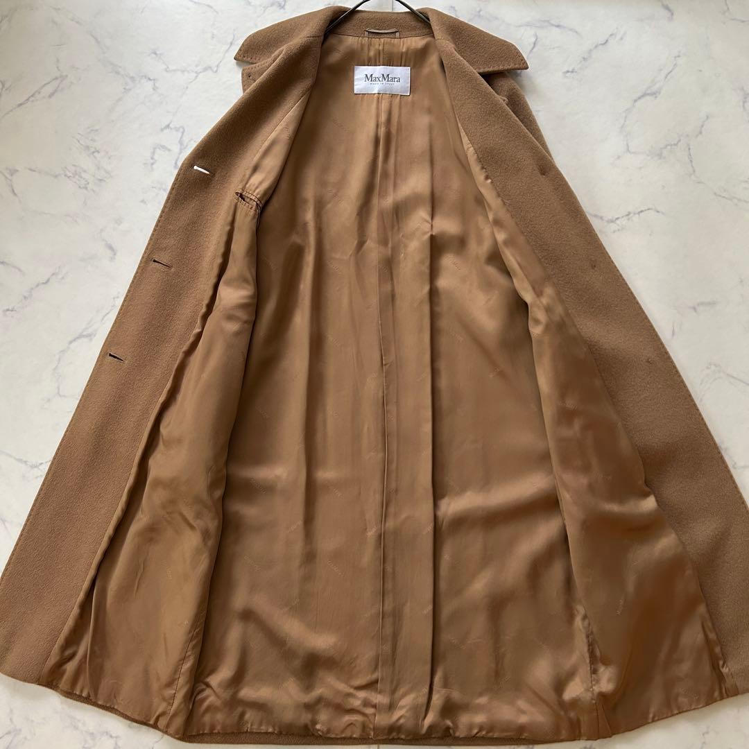 キャメル100% 最高級白タグ マックスマーラ ロングコート チェスターコート