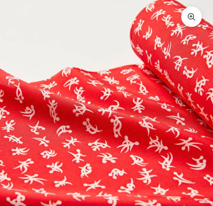 長襦袢 反物 正絹 長襦袢 正絹 反物 四十八手 襦袢 子孫繁栄　反物　朱色