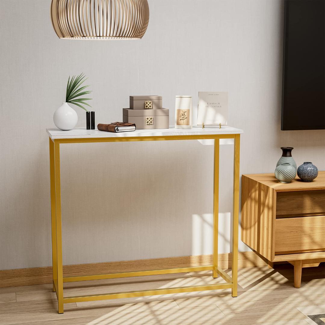 ☆コンソールテーブル カウンターサイドスリム 玄関 大理石柄