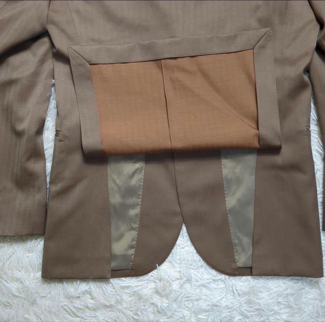 【最終価格】MORLES セットアップ ストライプスーツ ブラウン