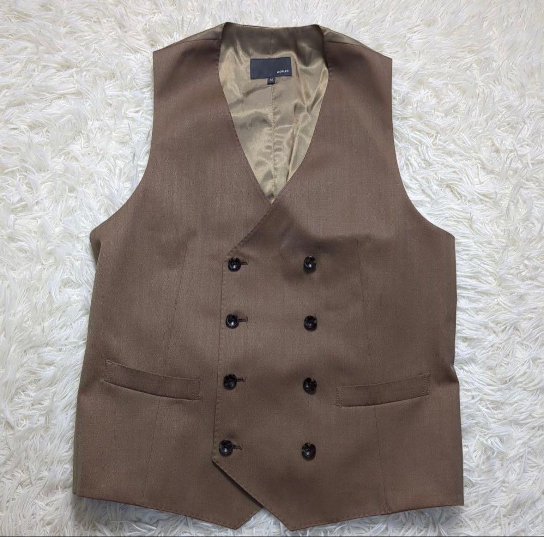 【最終価格】MORLES セットアップ ストライプスーツ ブラウン