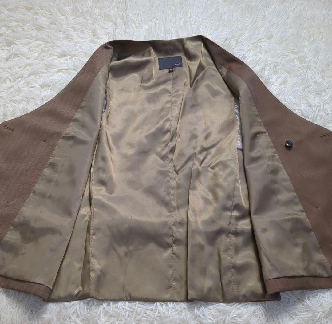 【最終価格】MORLES セットアップ ストライプスーツ ブラウン