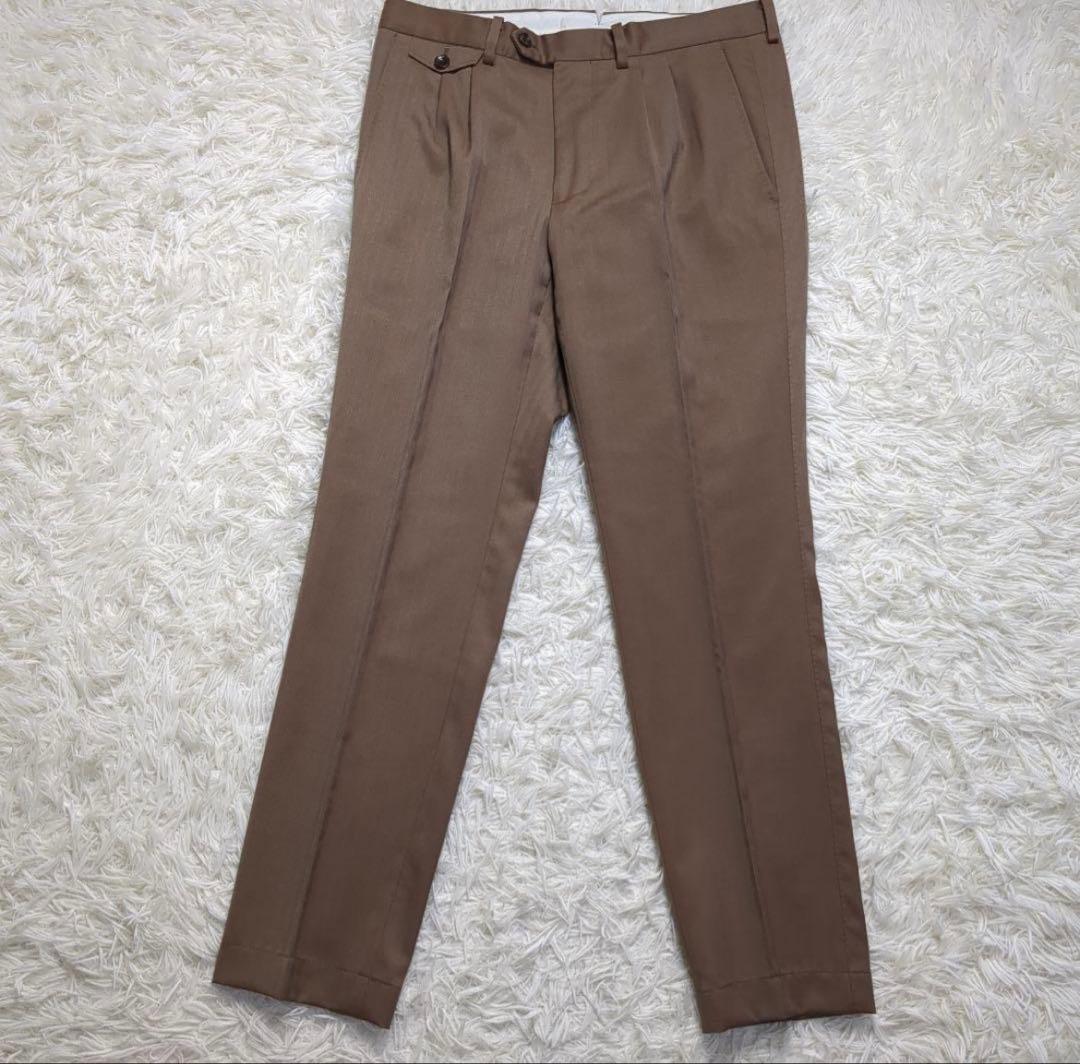 【最終価格】MORLES セットアップ ストライプスーツ ブラウン