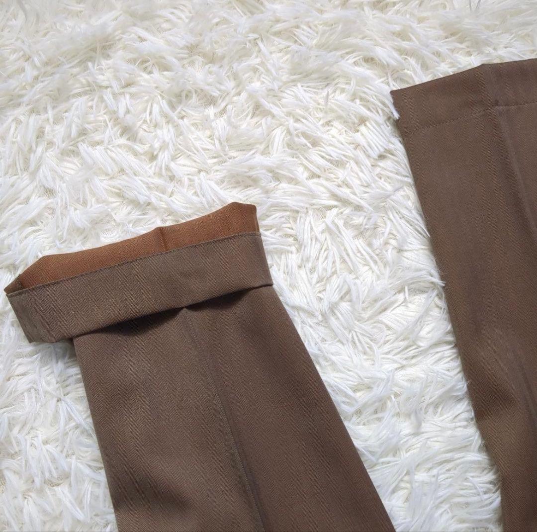 【最終価格】MORLES セットアップ ストライプスーツ ブラウン