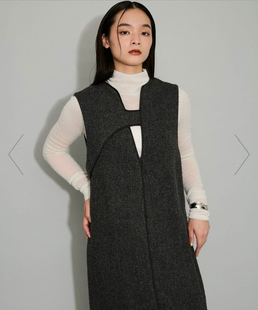 時間限定値下げ新品タグ付　アダムエロペ 前後2WAYツイードジャンパースカート