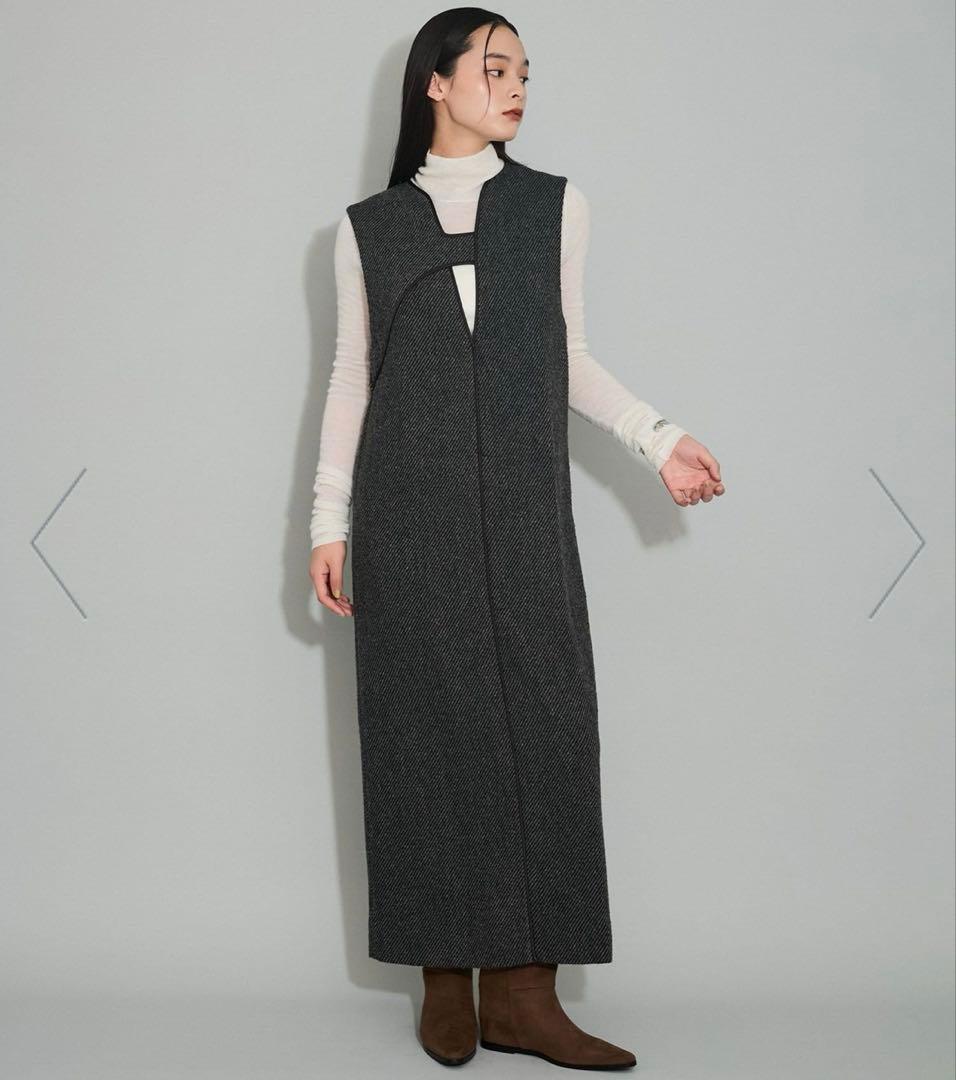 時間限定値下げ新品タグ付　アダムエロペ 前後2WAYツイードジャンパースカート