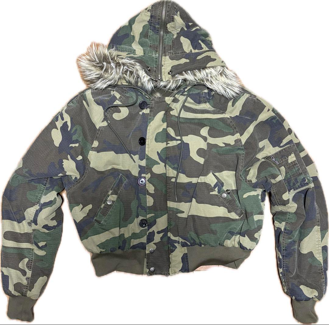ジャケット・アウター STEEPC N-2B type fur camo flight jacket