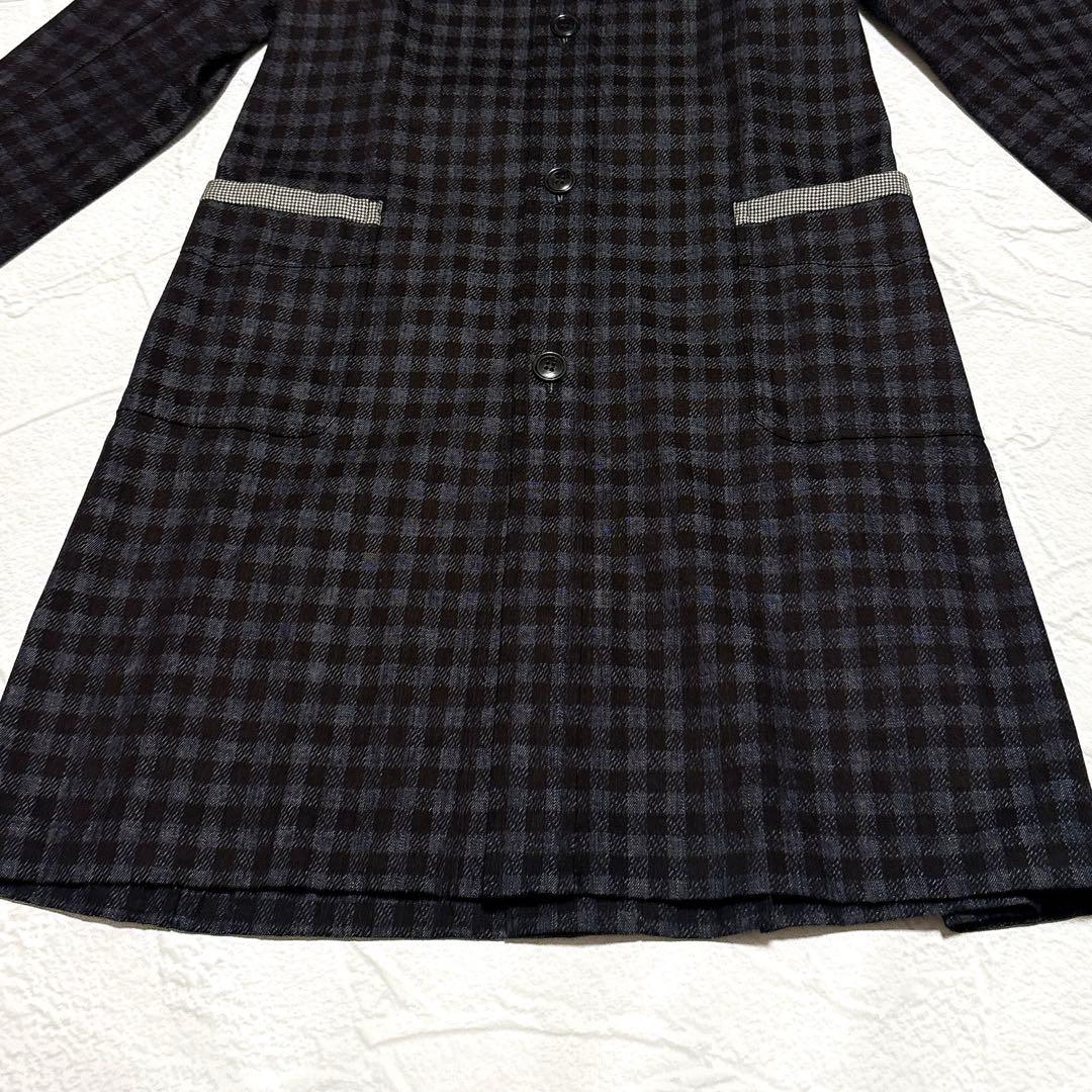 ✨美品✨コムデギャルソン　スプリングコート　丸襟　チェック　フランス製