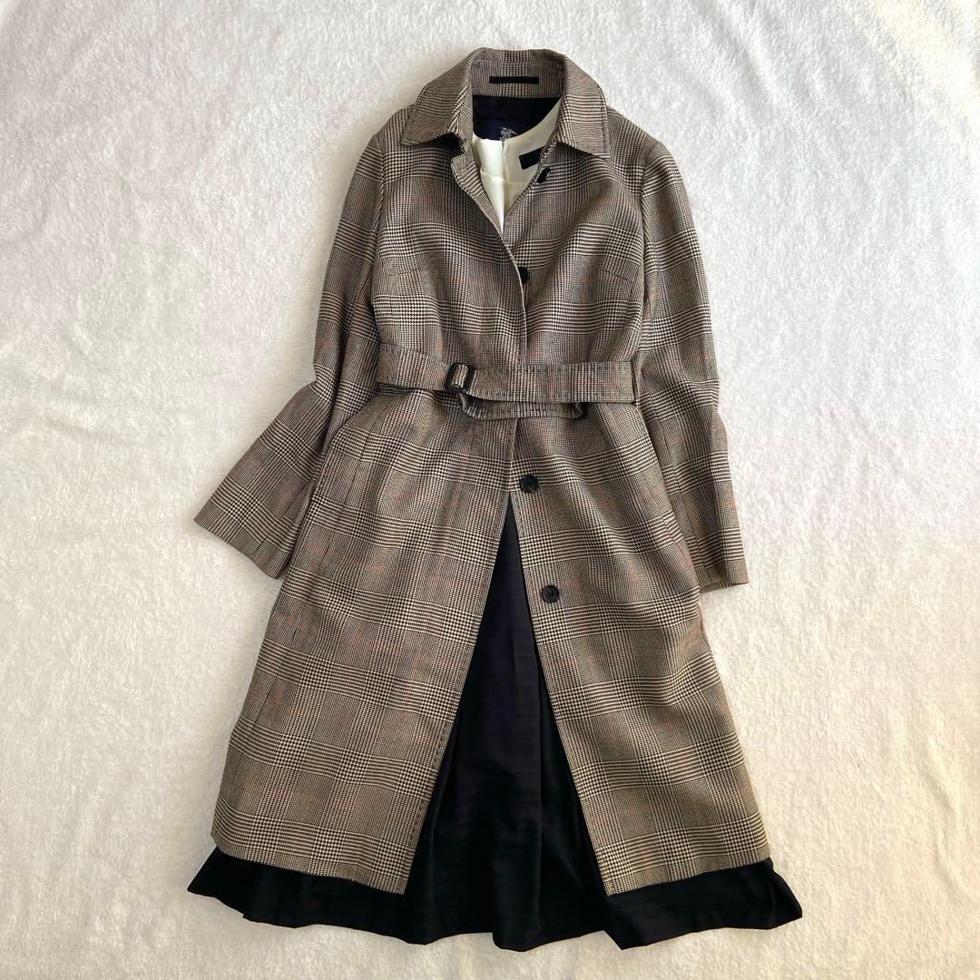 ゆめ様。BURBERRY London カシミヤ混 グレンチェックステンカラー