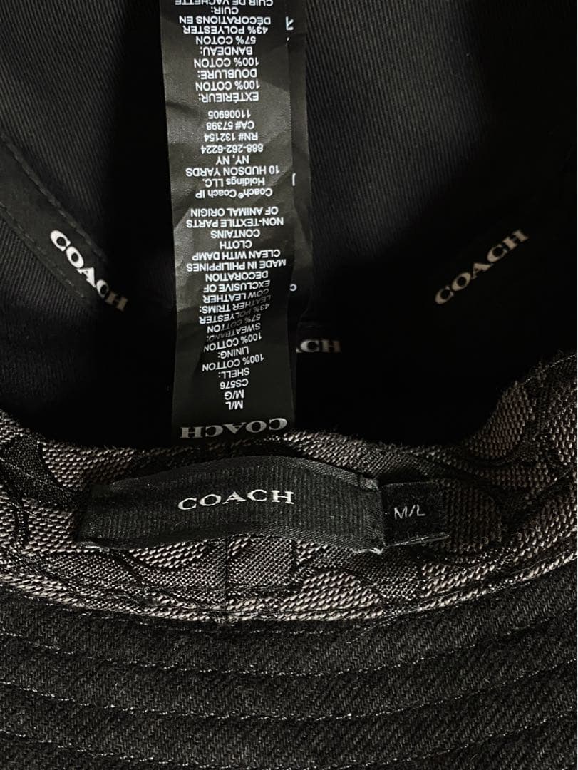 正規品‪☆コーチ 1941 エンブロイダード デニム バケットハット 黒 M/L