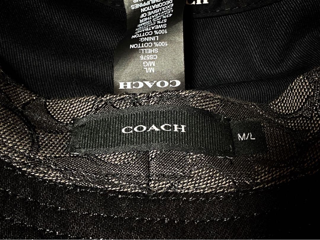 正規品‪☆コーチ 1941 エンブロイダード デニム バケットハット 黒 M/L